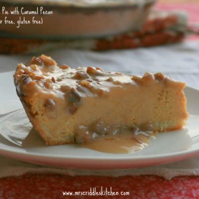 Pumpkin Cheese Cake Pie with Caramel Pecan Sauce