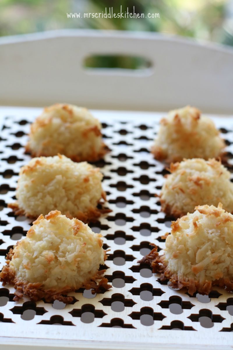 Easy Coconut Almond Macaroons - Mrs. Criddles Kitchen