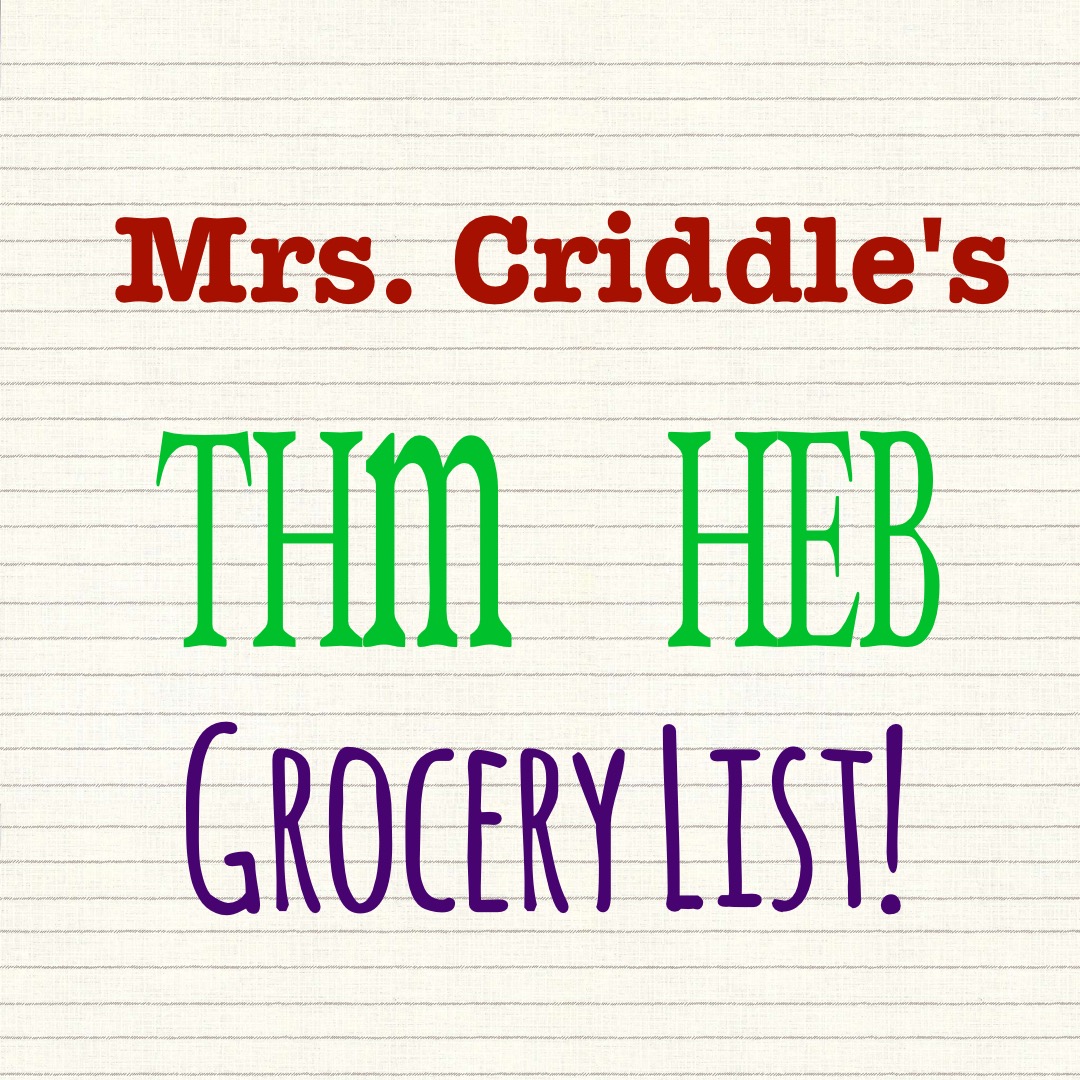 HEB Grocery List Printable