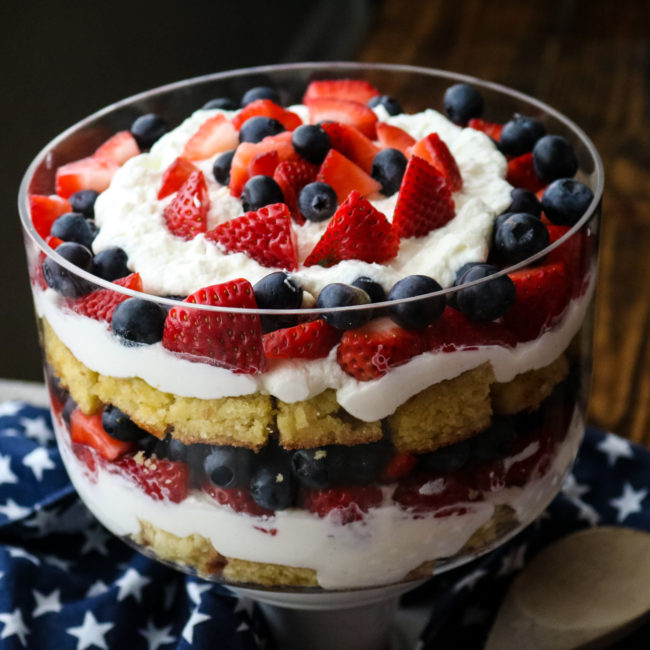 Red White & Blue Trifle-Low Carb - Mrs. Criddles Kitchen