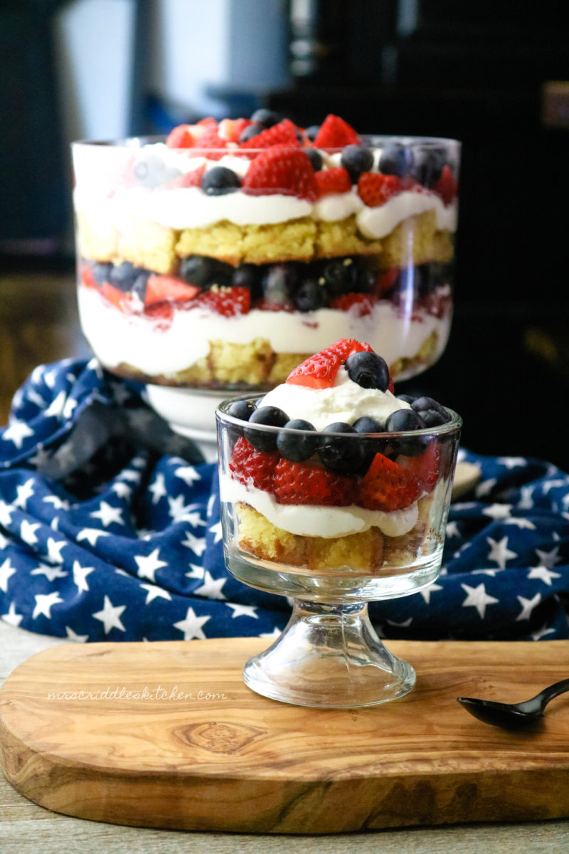 Red White & Blue Trifle-Low Carb - Mrs. Criddles Kitchen